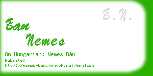 ban nemes business card